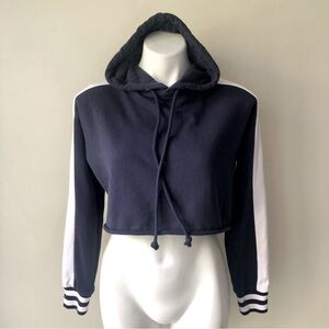 PacSun L.A. HEARTS Varsity Stripe Cropped Hoodie Sweatshirt XS
